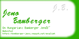 jeno bamberger business card